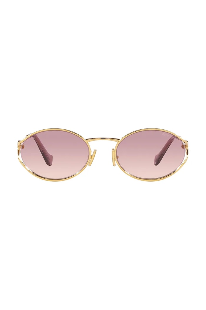 Miu Miu Okulary przeciwsłoneczne okrągłe damskie 0MU.52YS złoty AW26