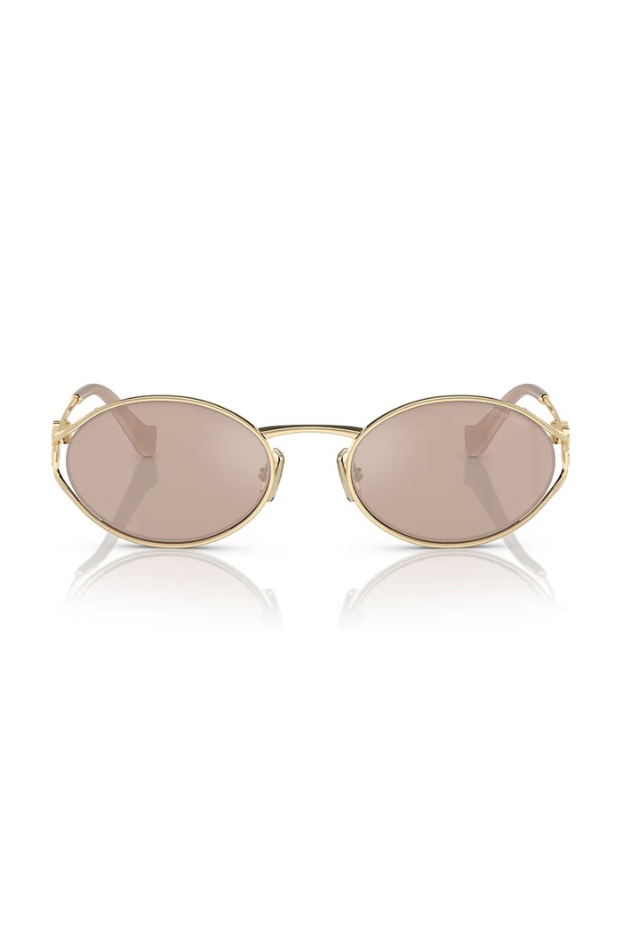 Miu Miu Okulary przeciwsłoneczne okrągłe damskie 0MU.52YS złoty AW26