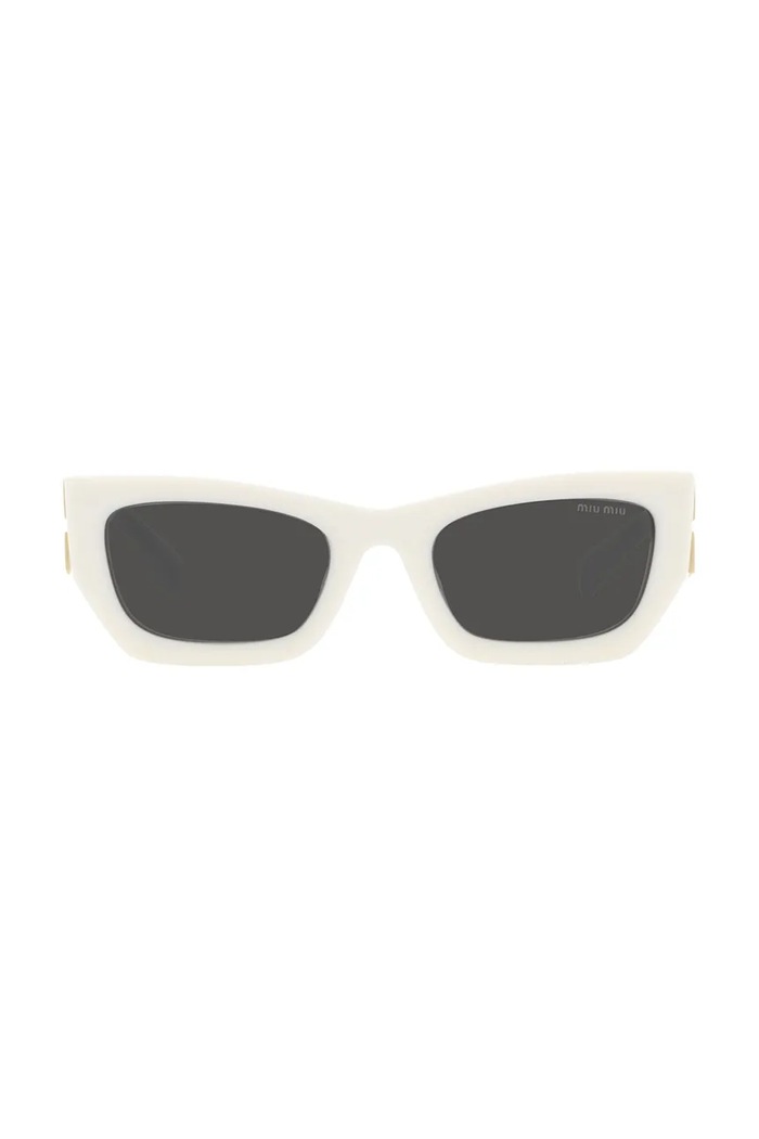 Miu Miu Okulary przeciwsłoneczne kocie oczy damskie 0MU.09WS biały AW26