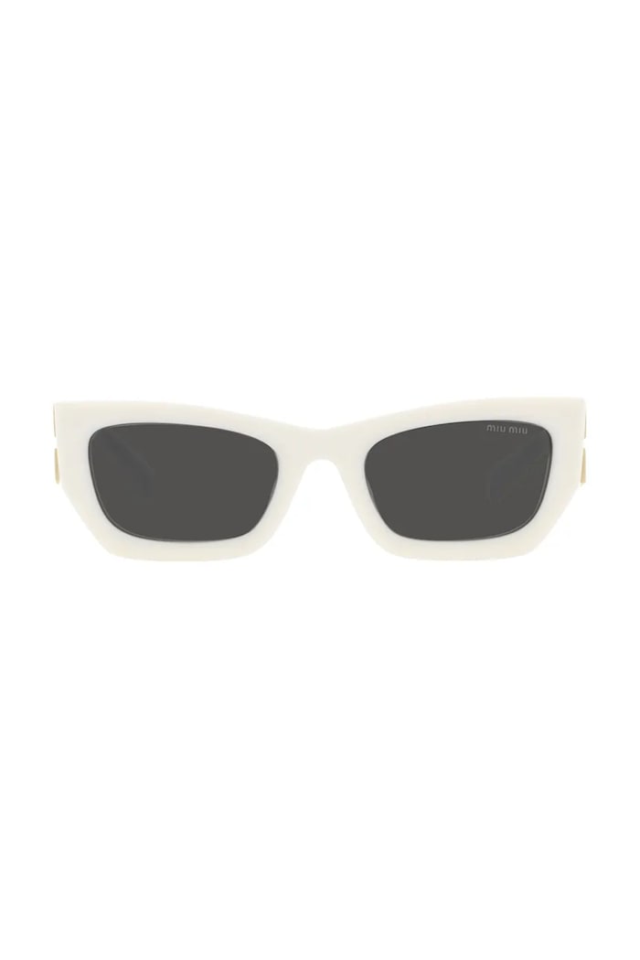 Miu Miu Okulary przeciwsłoneczne kocie oczy damskie 0MU.09WS biały AW26