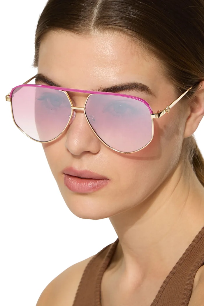 Okulary przeciwsłoneczne pilotki damskie SHOREDITCH Kurt Geiger London różowy 5895298999