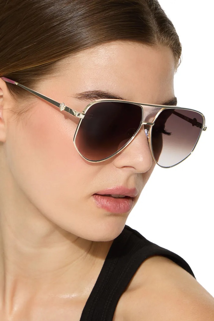 Okulary przeciwsłoneczne pilotki damskie SHOREDITCH Kurt Geiger London złoty 5895261999