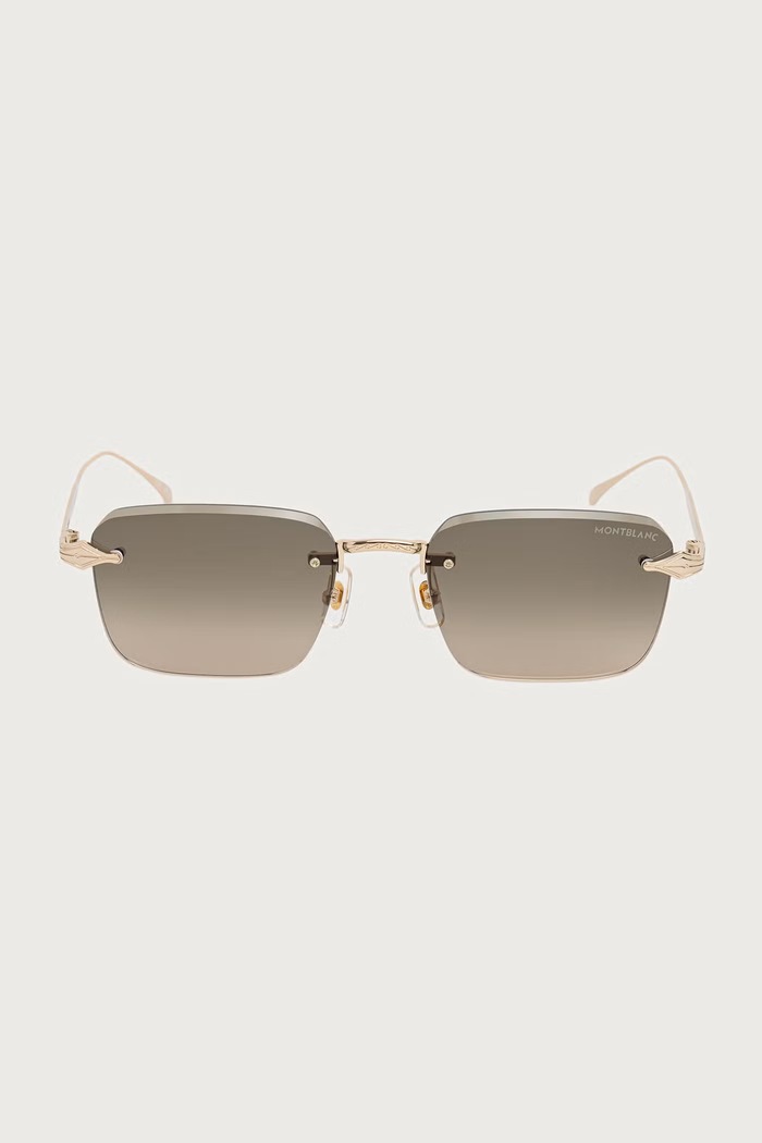 Montblanc Okulary przeciwsłoneczne męskie MB0456S złoty AW26