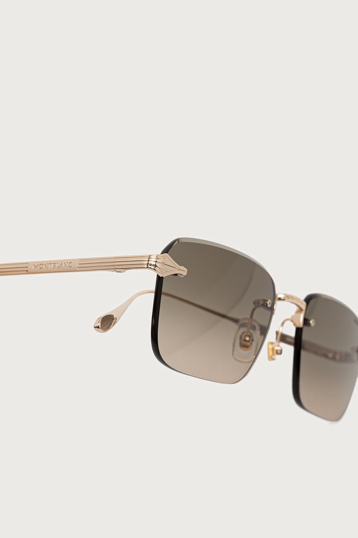 Akcesoria Montblanc Okulary przeciwsłoneczne męskie MB0456S złoty