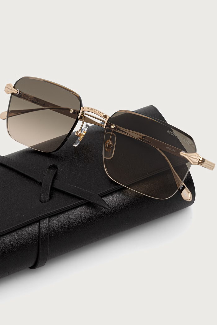 Okulary przeciwsłoneczne męskie Montblanc MB0456S złoty