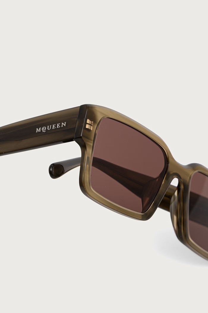 Akcesoria Alexander McQueen Okulary przeciwsłoneczne kwadratowe męskie AM0579S brązowy