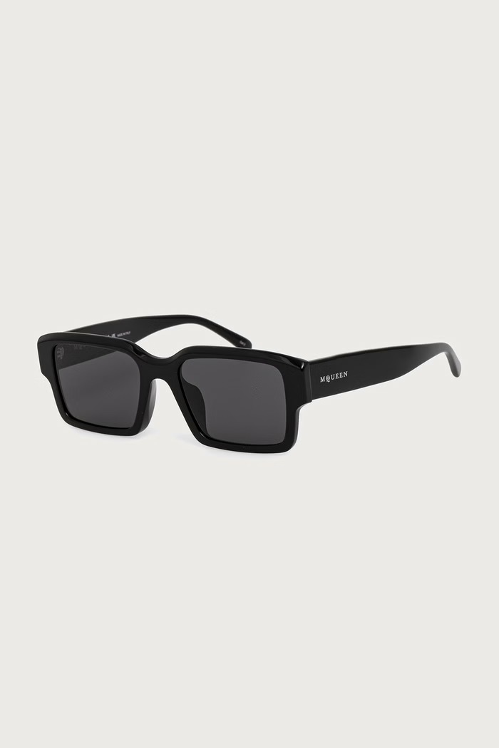 Alexander McQueen Okulary przeciwsłoneczne kwadratowe męskie czarny AM0579S