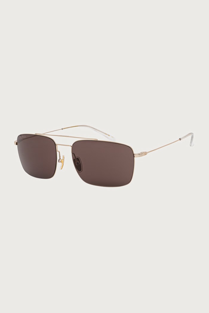 Gucci Okulary przeciwsłoneczne pilotki męskie złoty GG2256SA