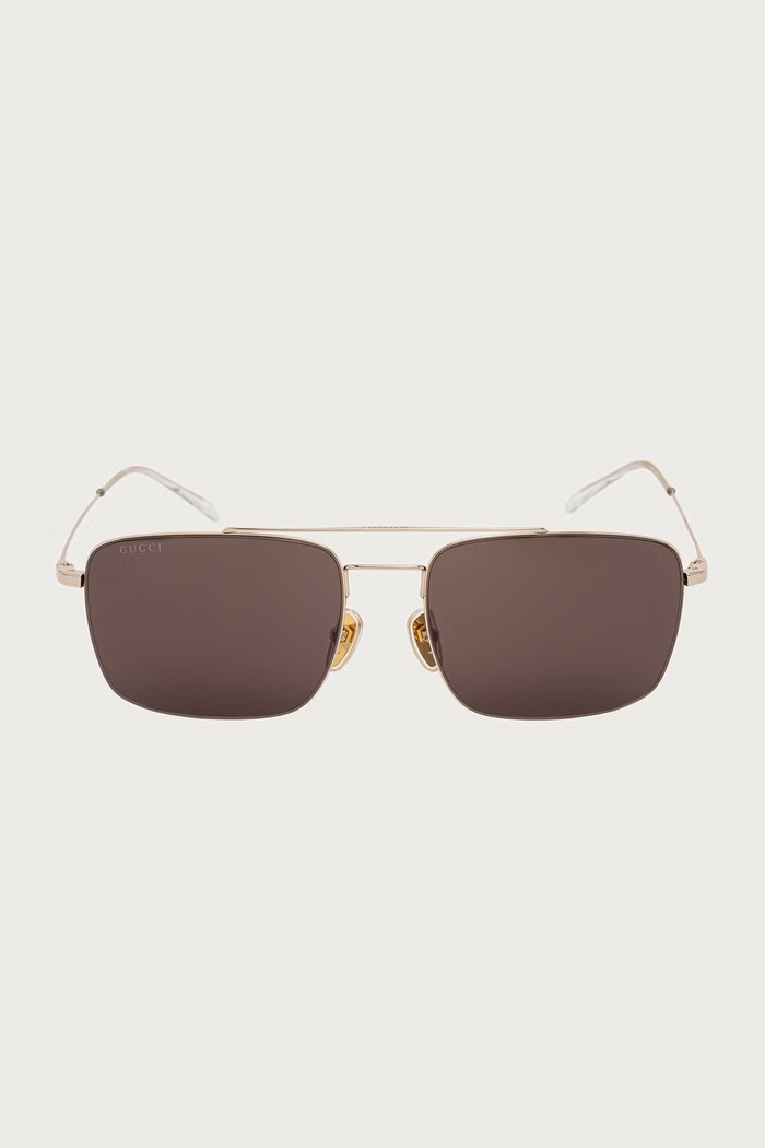 Gucci Okulary przeciwsłoneczne pilotki męskie GG2256SA złoty AW26