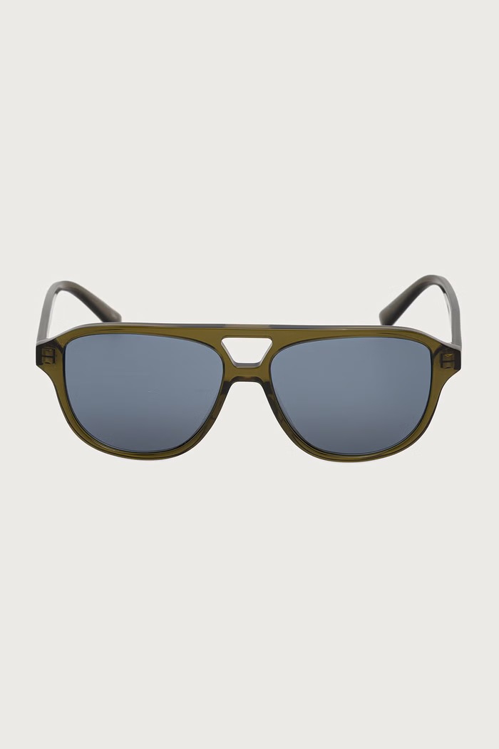Alexander McQueen Okulary przeciwsłoneczne pilotki męskie AM0573S zielony AW26