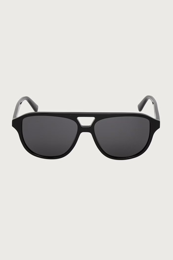 Alexander McQueen Okulary przeciwsłoneczne pilotki męskie AM0573S czarny AW26