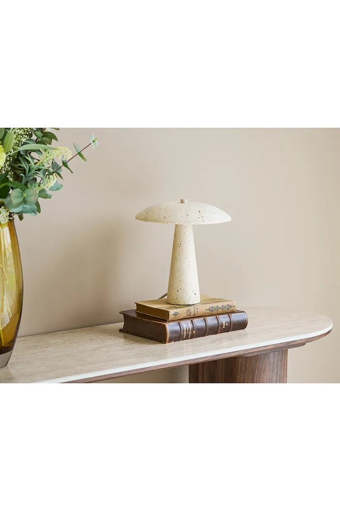 Lampa stołowa z trawertynu Consett House Nordic beżowy 6450010