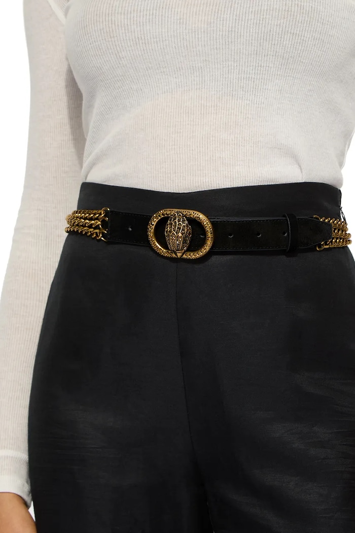 Pasek damski zamszowy Chelsea Kurt Geiger London 6209600209 czarny