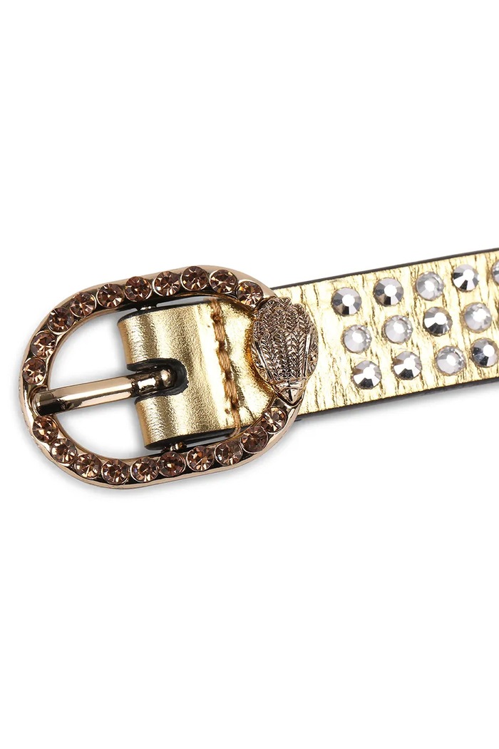 Akcesoria Kurt Geiger London Pasek damski z imitacji skóry Mayfair 5257661609 złoty