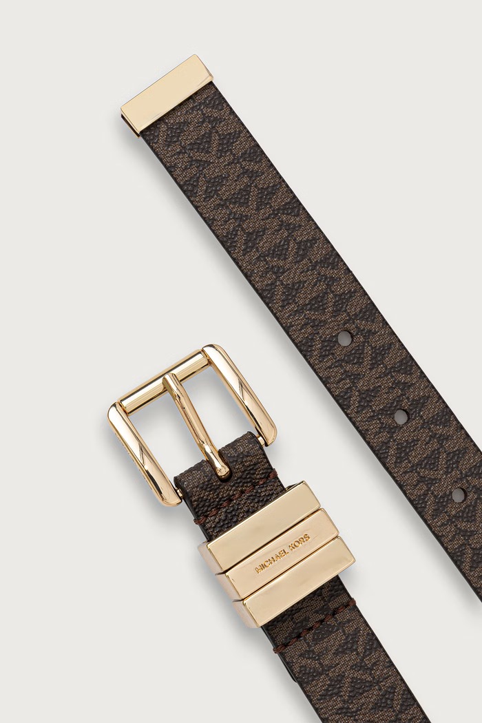 MICHAEL Michael Kors Pasek damski z imitacji skóry 29MKWB576514 brązowy AW26