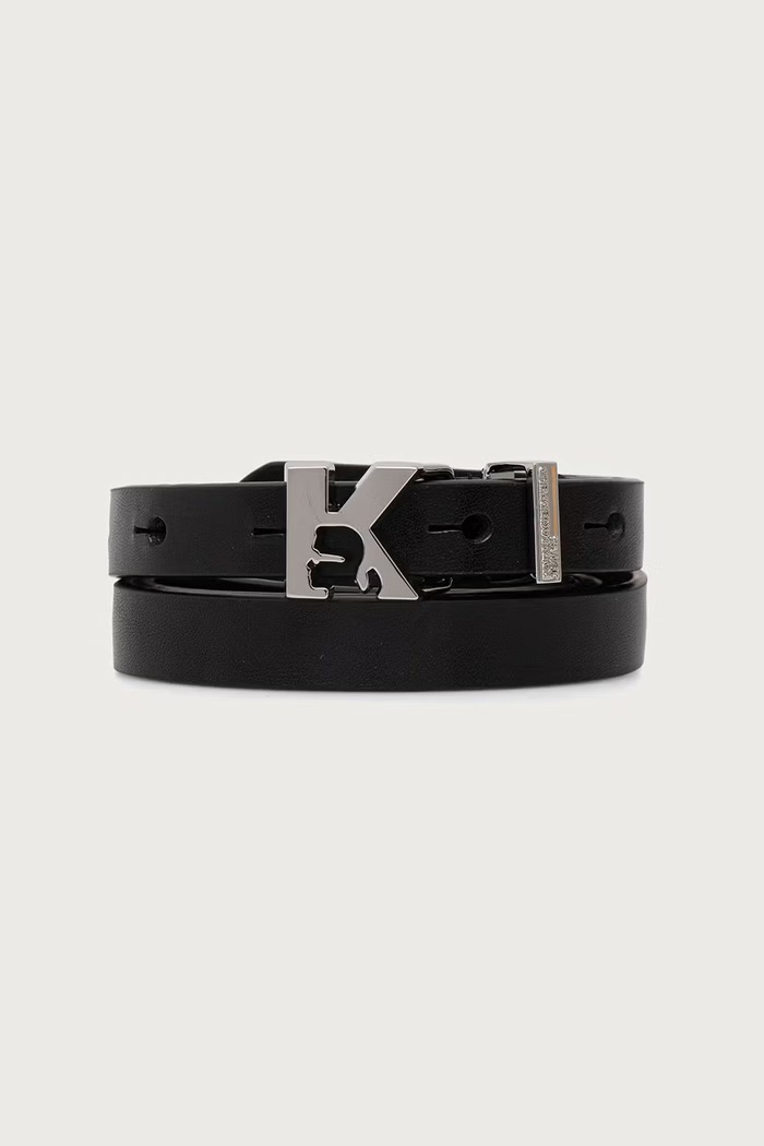 Karl Lagerfeld Jeans ζώνη γυναικεία δερμάτινη μαύρο B4W33109