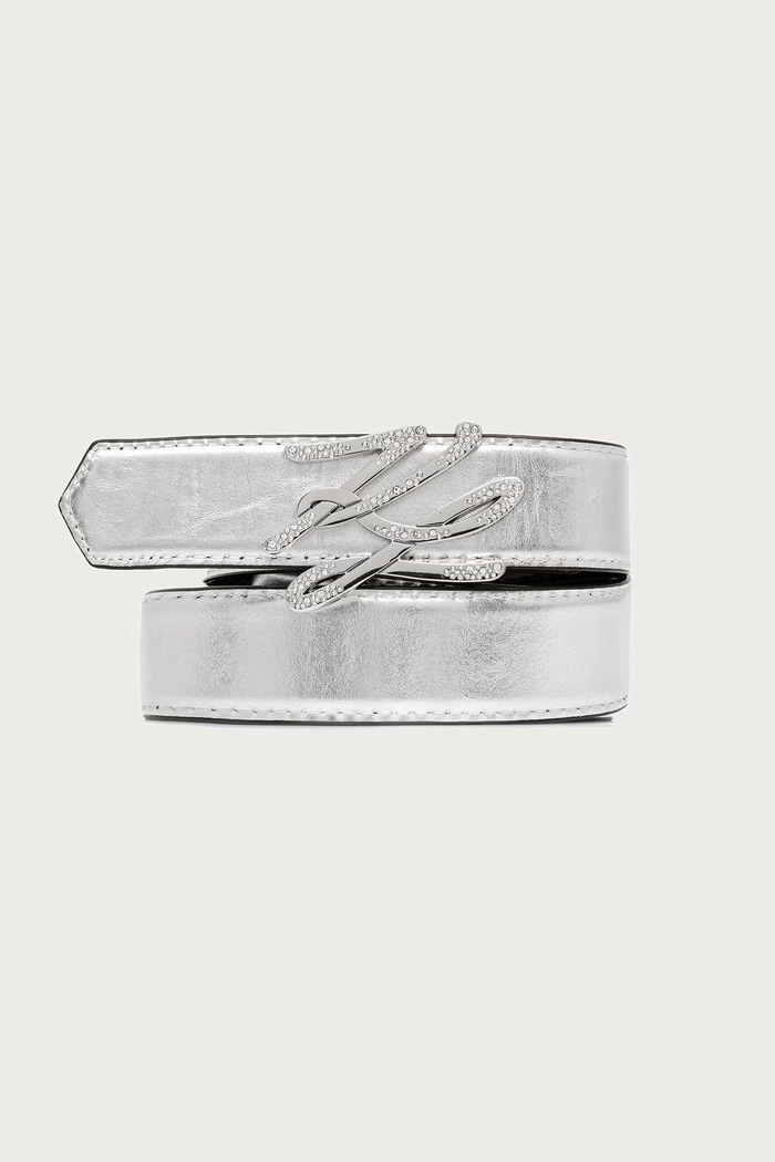 Karl Lagerfeld Двустранен колан дамски от кожа B4W33023 черен AW26