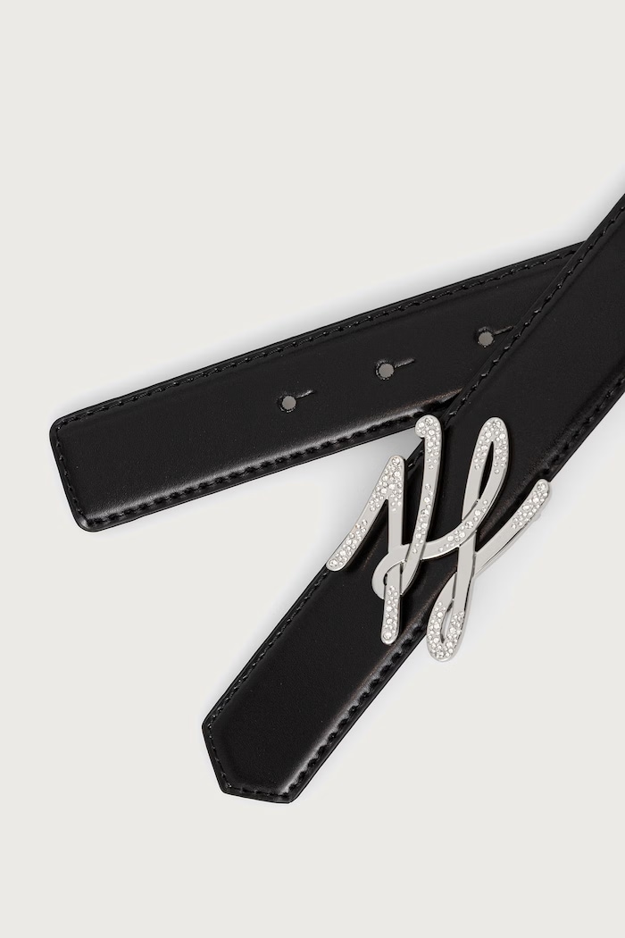 Аксесоари Karl Lagerfeld Двустранен колан дамски от кожа B4W33023 черен