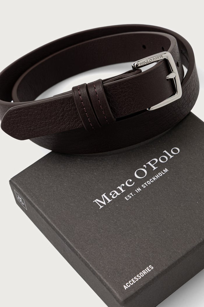 Akcesoria Marc O'Polo Pasek damski skórzany 5000013693 bordowy