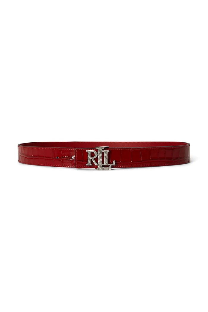 Lauren Ralph Lauren Pasek dwustronny damski skórzany czerwony 412P18557