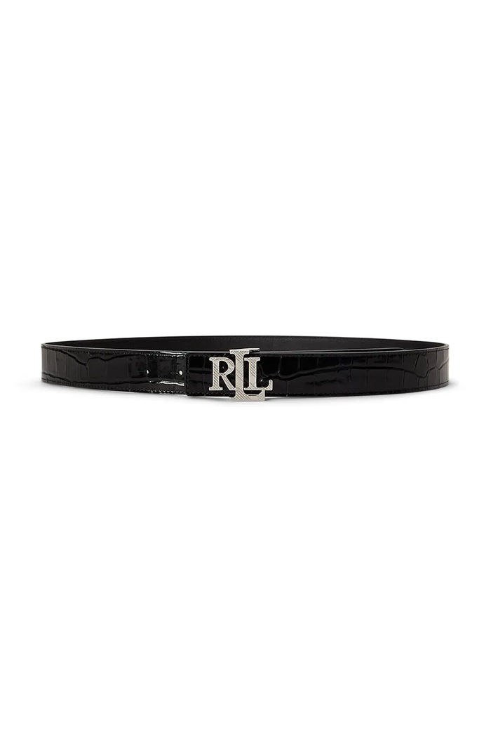 Lauren Ralph Lauren Pasek dwustronny damski skórzany czarny 412P18557