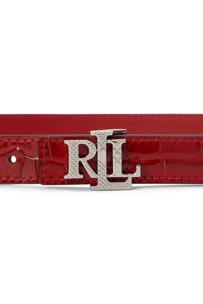 Akcesoria Lauren Ralph Lauren Pasek dwustronny damski skórzany 412P18556 czerwony