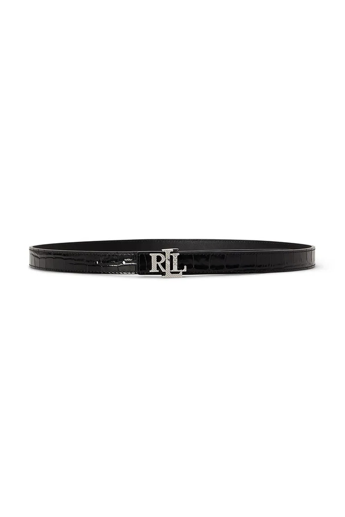 Lauren Ralph Lauren Pasek dwustronny damski skórzany czarny 412P18556