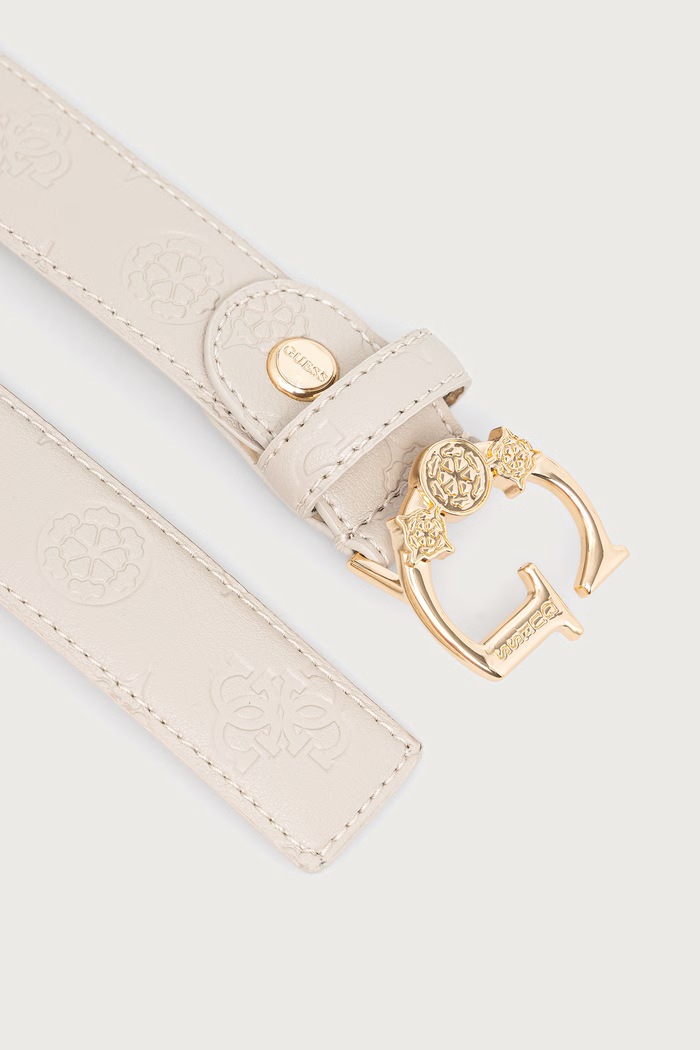 Guess pasek damski z imitacji skóry CARMELLA BW9501.P6430 beżowy AW26
