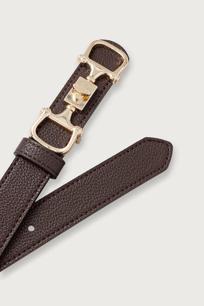 Guess Pásek dámský z imitace kůže SUNSET BW9490.P6425 hnědá AW26