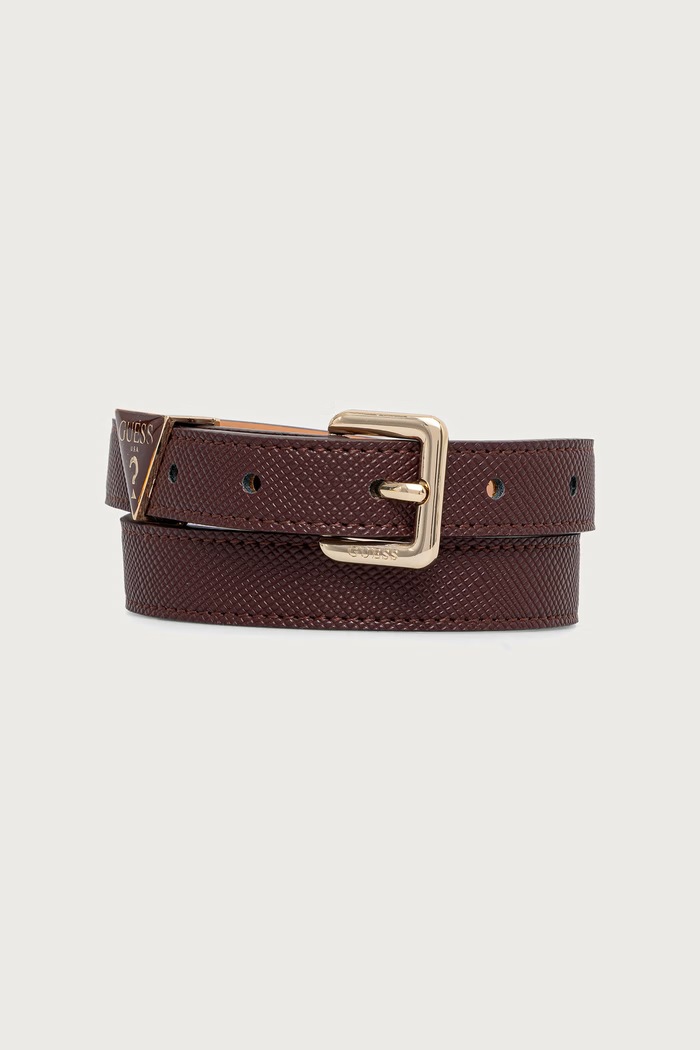 Guess Pasek damski z imitacji skóry GILDA bordowy BW9457.P6320
