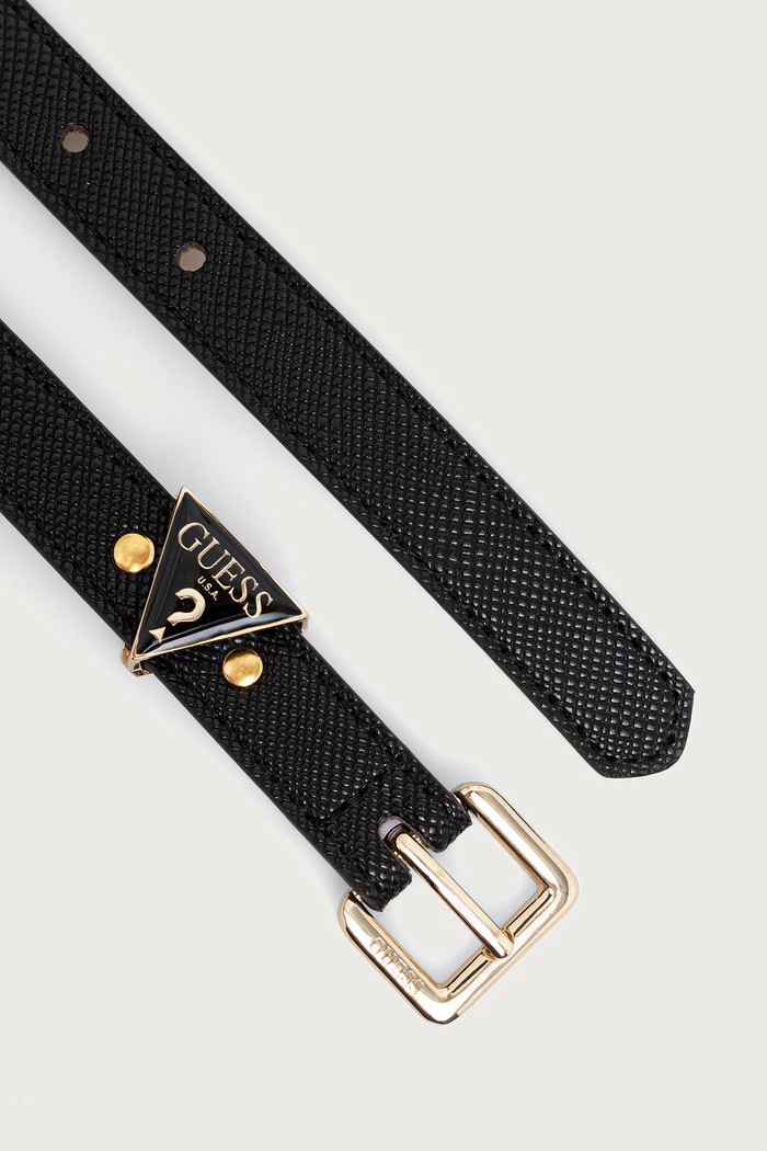 Guess pasek damski z imitacji skóry GILDA BW9457.P6320 czarny AW26