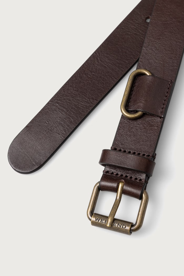 Weekend Max Mara Pasek damski skórzany WKASAIO 2625506015600 brązowy AW26