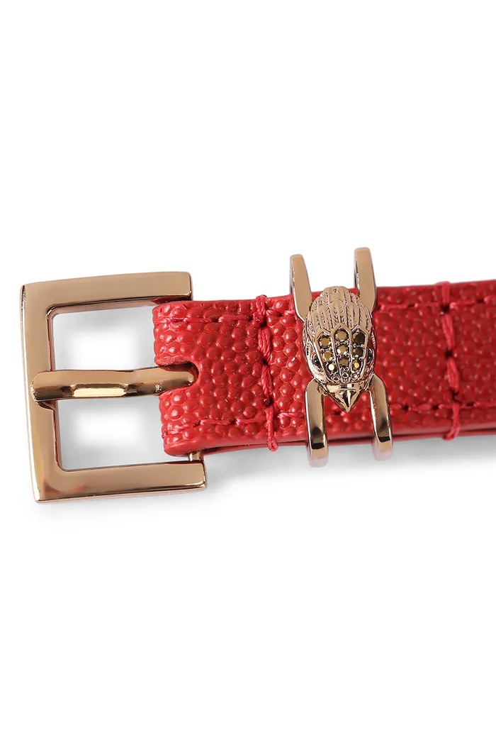 Akcesoria Kurt Geiger London pasek damski skórzany SHOREDITCH 5265450109 czerwony