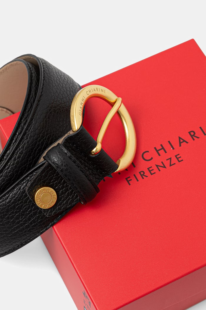 Akcesoria Gianni Chiarini pasek damski skórzany CINTURE DONNA GRAIN CN.K00958.GRN czarny