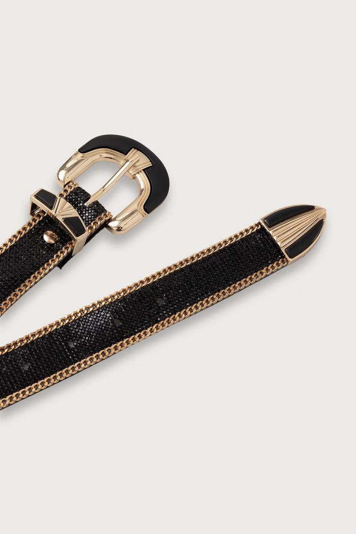 Morgan Pasek damski 3WESTERN czarny AW26