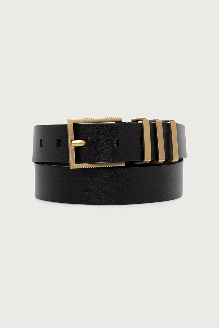 AllSaints pasek damski skórzany czarny W072XF.008