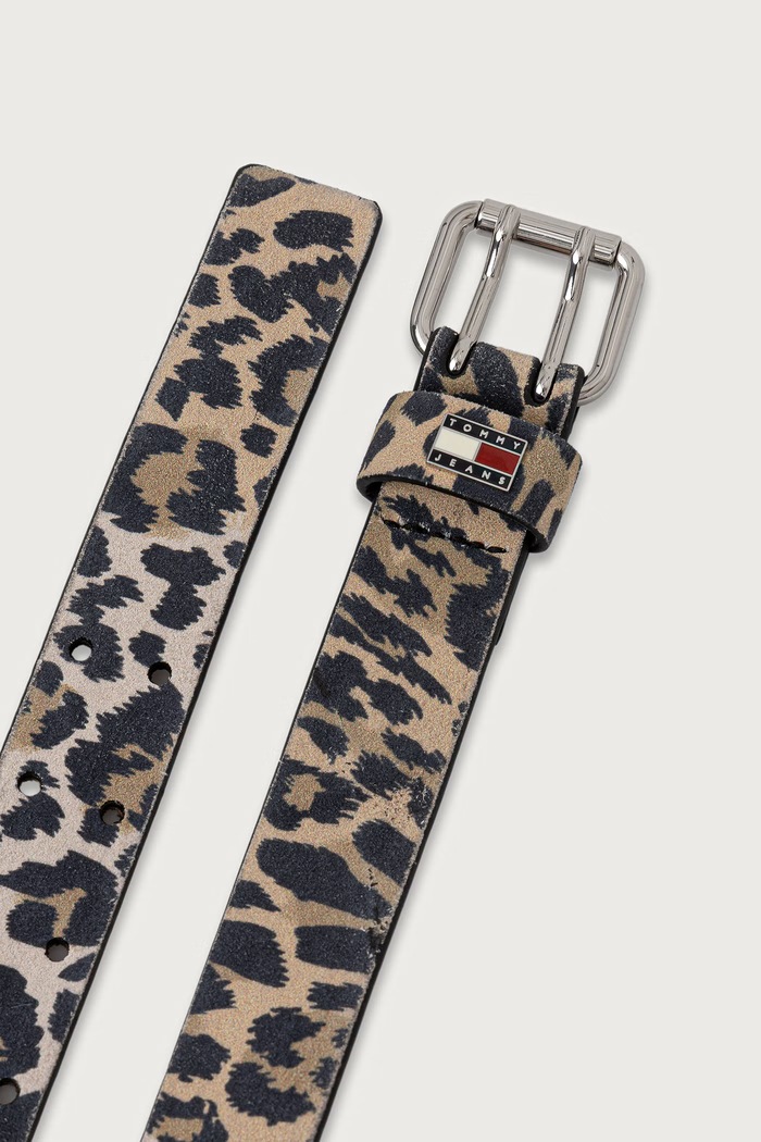 Tommy Jeans pasek damski zamszowy AW0AW19517 beżowy AW26