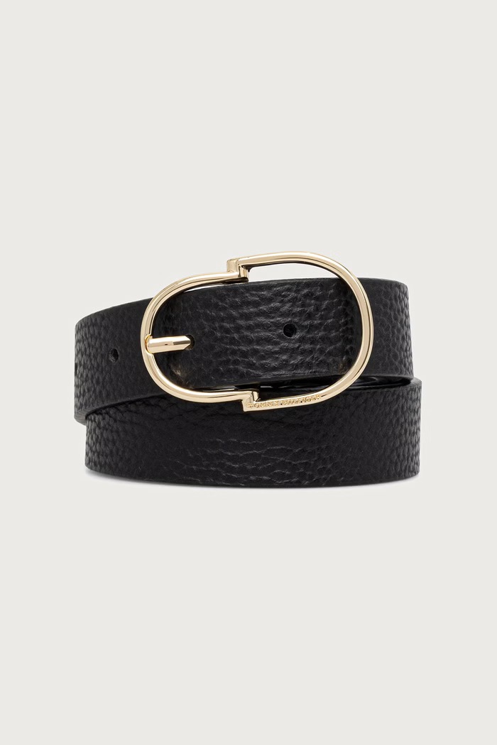 Tommy Hilfiger pasek damski skórzany czarny AW0AW19145