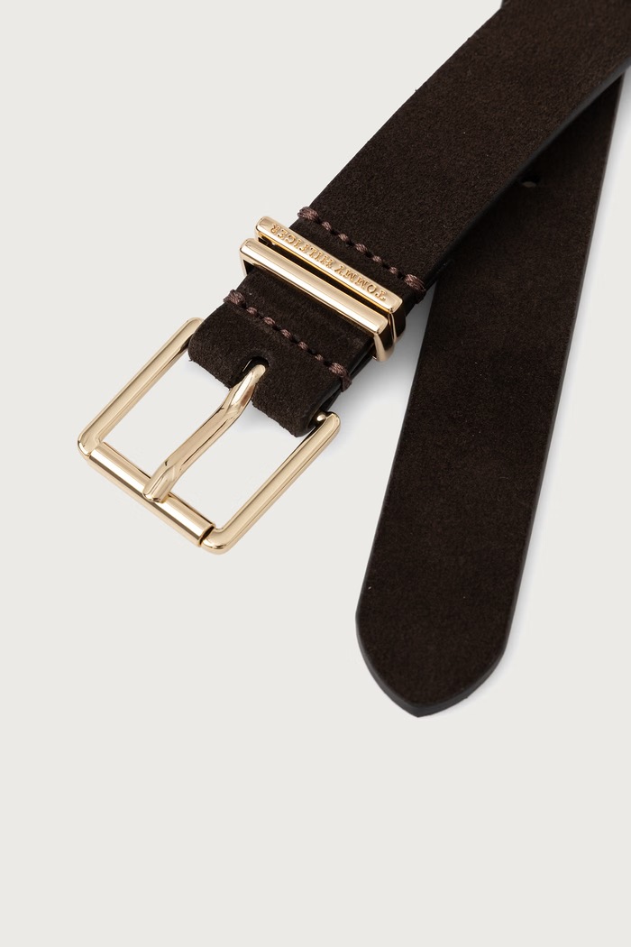 Tommy Hilfiger pasek damski zamszowy AW0AW19143 brązowy AW26