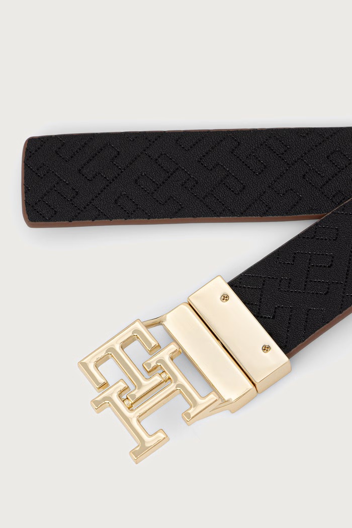 Akcesoria Tommy Hilfiger pasek dwustronny damski skórzany AW0AW19140 brązowy