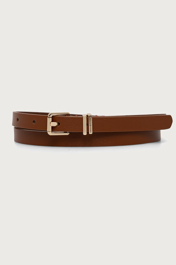 Tommy Hilfiger pasek damski skórzany brązowy AW0AW18693