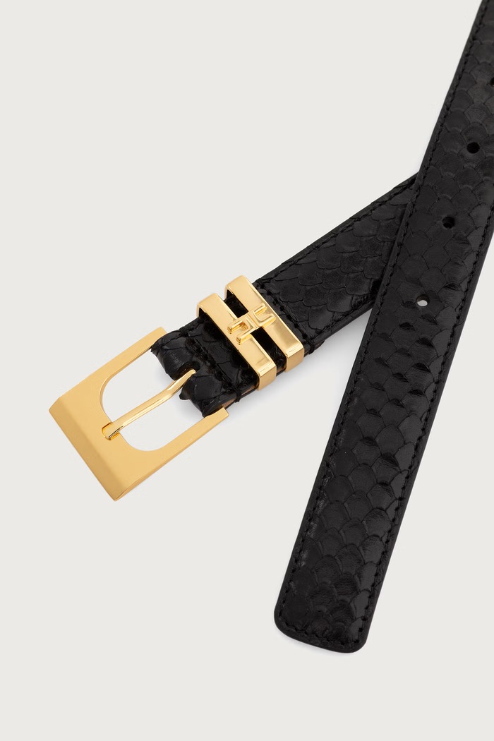 Elisabetta Franchi Pasek damski skórzany CT63S67E2 czarny AW26