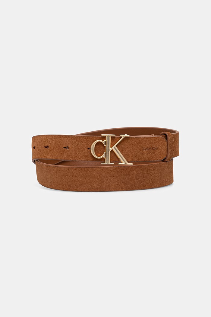Calvin Klein pasek damski zamszowy brązowy LV04F7144G