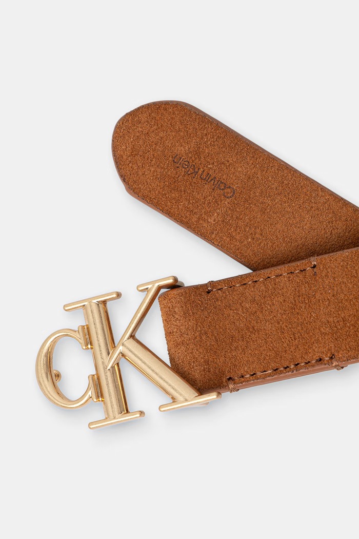 Calvin Klein pasek damski zamszowy LV04F7144G brązowy AW26