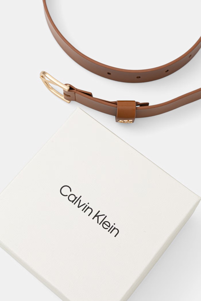 Akcesoria Calvin Klein pasek damski skórzany LV04F7107G brązowy