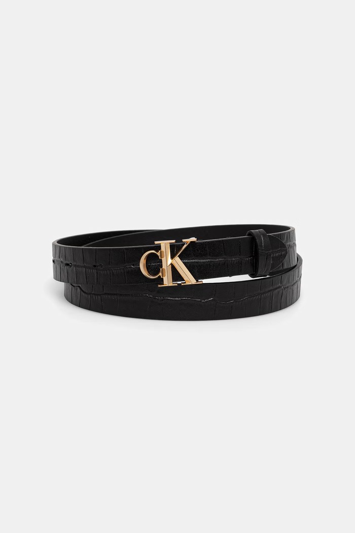 Calvin Klein pasek damski skórzany czarny LV04F7102G