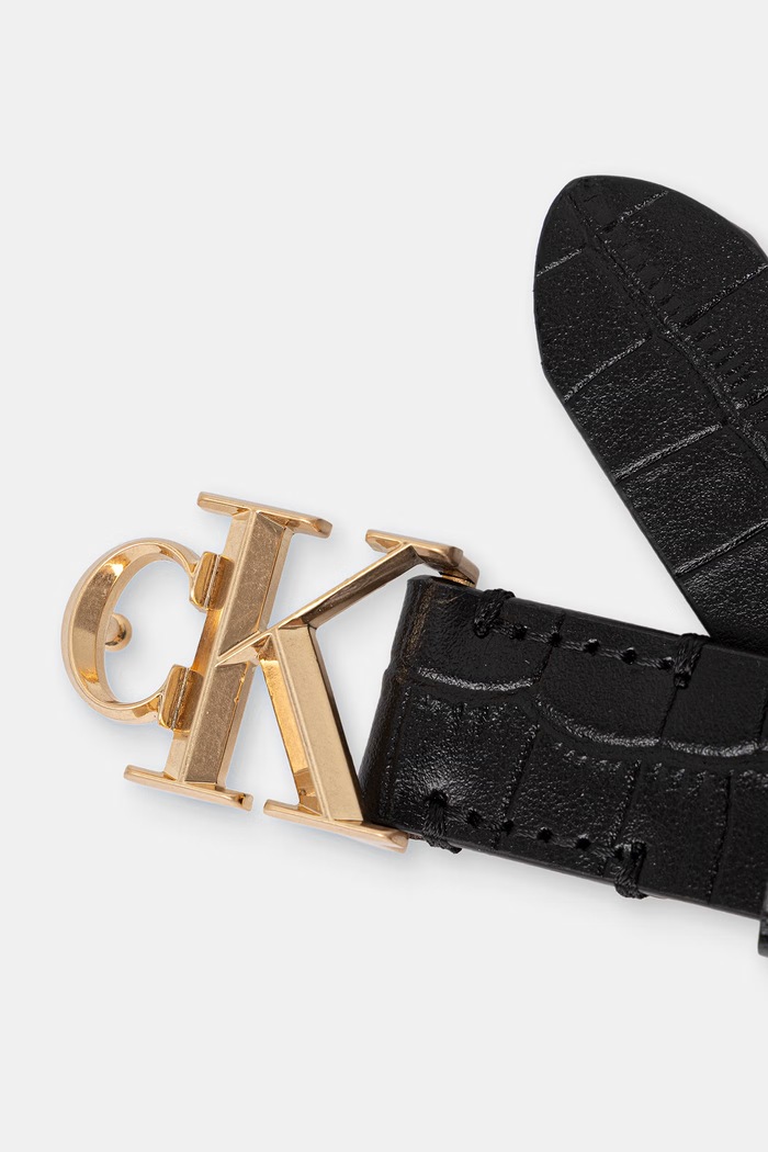 Calvin Klein pasek damski skórzany LV04F7102G czarny AW26