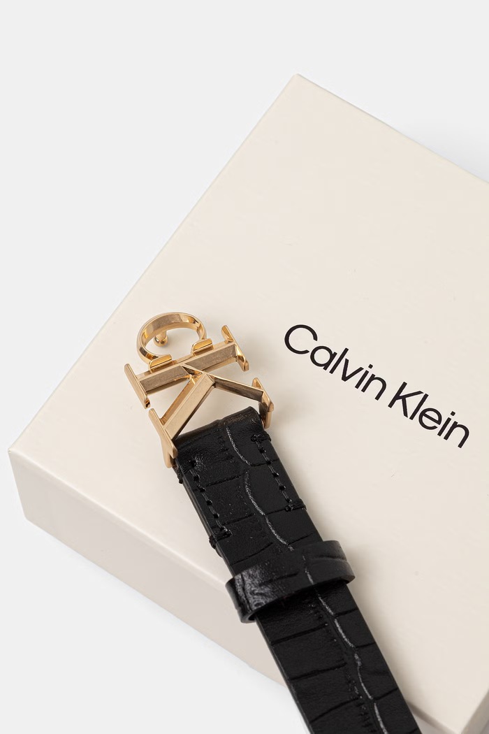 Akcesoria Calvin Klein pasek damski skórzany LV04F7102G czarny