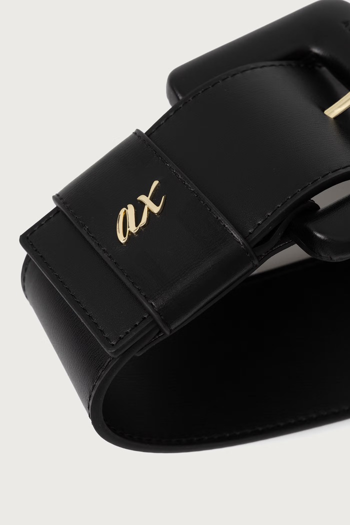 Armani Exchange Cintura da donna in similpelle XW003083.AF27075 nero AW26