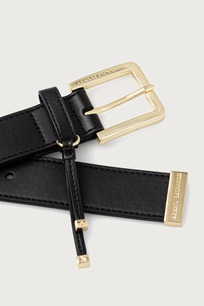 Armani Exchange remen za žene od imitacije kože XW003081.AF19902 crna AW26